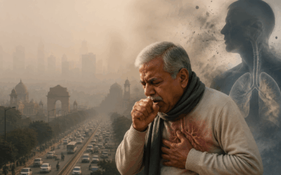 How does Delhi NCR air pollution trigger COPD flare-ups?