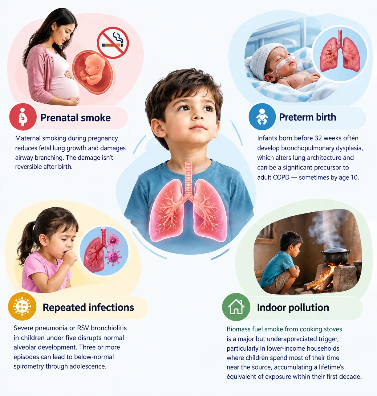 Childhood COPD Risk Factors Infographic - drmanumadan.com Childhood COPD Risk Factors Infographic